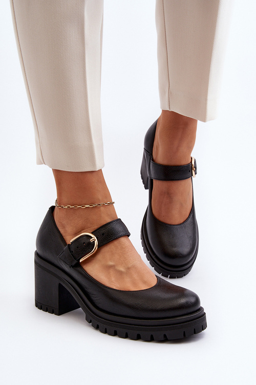 Чорні шкіряні туфлі Zazoo 20166