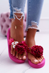 Жіночі шльопанці з квітковими шльопанцями на анкері Фуксія Шарме