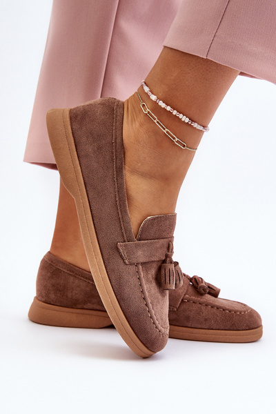 Жіночі замшеві мокасини Dansitu коричневого кольору