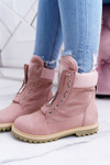 Жіночі замшеві кросівки Lu Boo Powder Pink Trappers Zippers Nancy