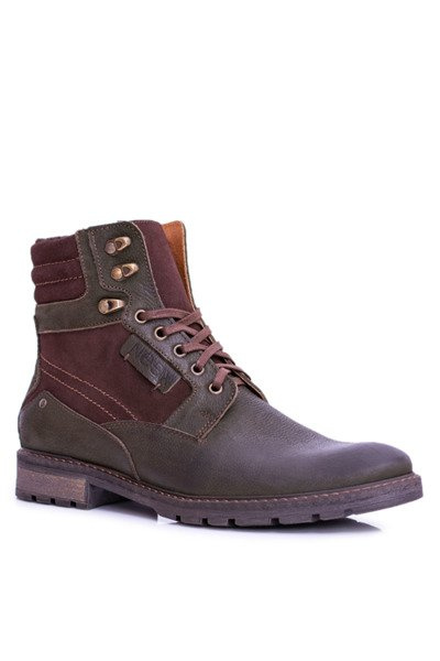 Чоловічі утеплені шкіряні чоботи Grigor Neex Olive