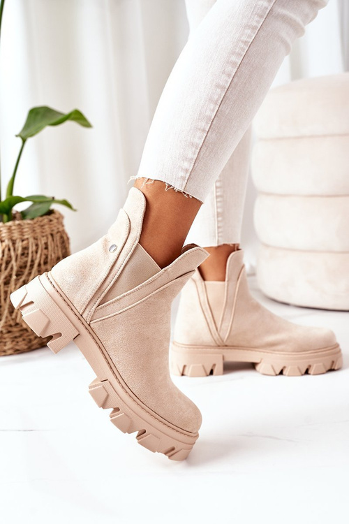 Утеплені черевики челсі бежеві. Гарна ідея