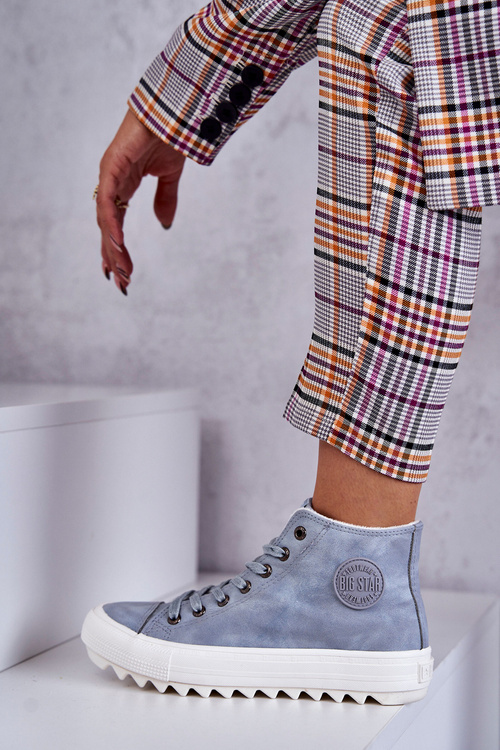 Жіночі шкіряні утеплені кросівки Big Star EE274115 Light Blue