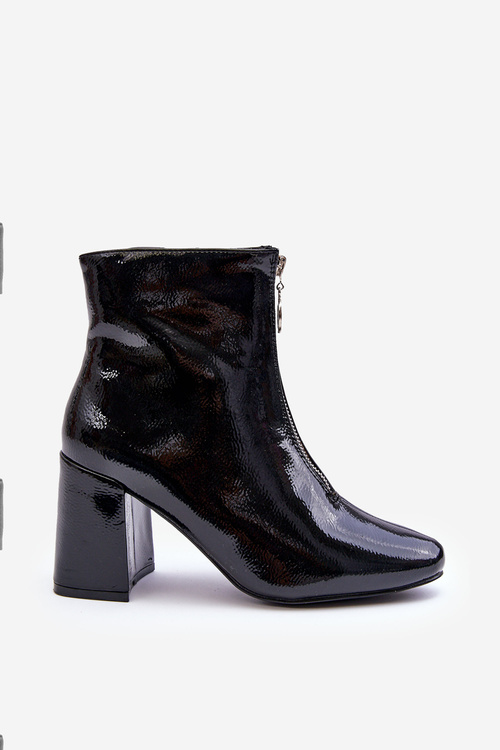 Лаковані черевики з декоративною пряжкою Black Sevil