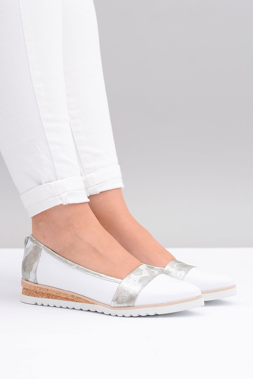 Польські шкіряні білі балерини Moro Persi