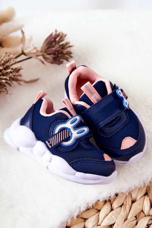 Дитяче спортивне взуття на липучці Befado 516P090 Темно-синій і рожевий