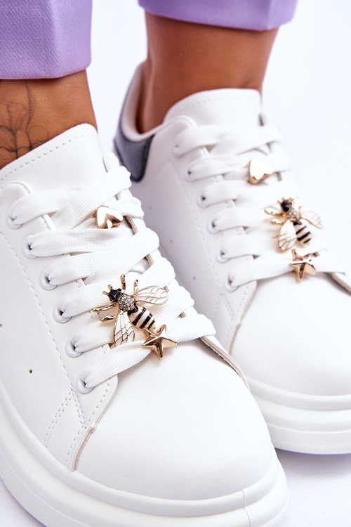 Жіноче спортивне взуття на масивній платформі біло-чорне Chante