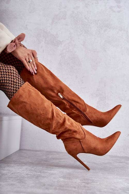 Класичні замшеві чорні чоботи на верблюді Ameya