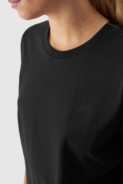 Гладка жіноча футболка Regular 4FWAW24TTSHF1650-20S чорна