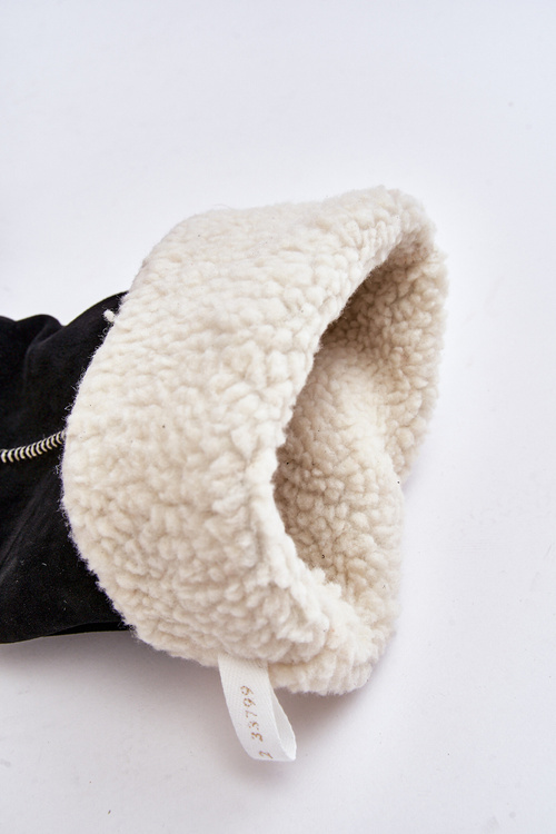 Чоботи жіночі замшеві на масивній платформі Maciejka 06312-01 Чорні