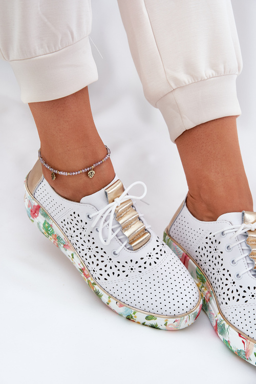 Жіноче Кожане Взуття На Платформі Artiker 56C1800 Біло-Золотий