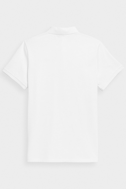 Чоловіча звичайна сорочка поло з логотипом 4F біла 4FWMM00TPTSM316-10S