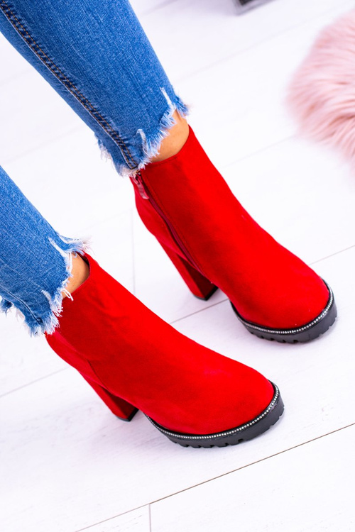 Червоні замшеві черевики Guriela на шпильці