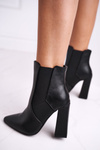 Жіночі черевики на блочному каблуці чорні Good Vibes