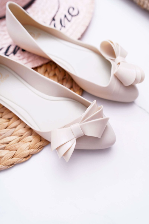 Lu Boo, бежеві гумові меліспідниці, балерини, великий бант