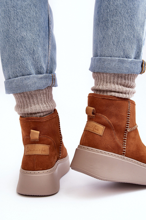 Жіночі замшеві зимові черевики Maciejka 06257-29 Коричневі