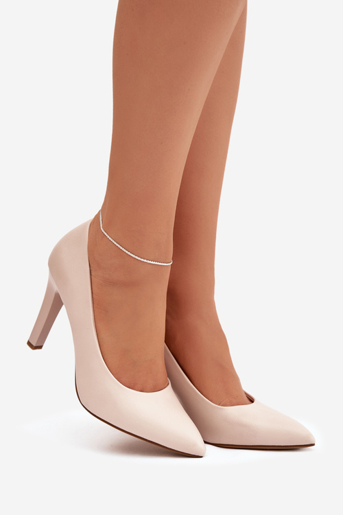 Шпильки з еко шкіри Sergio Leone 1446 світло бежеві