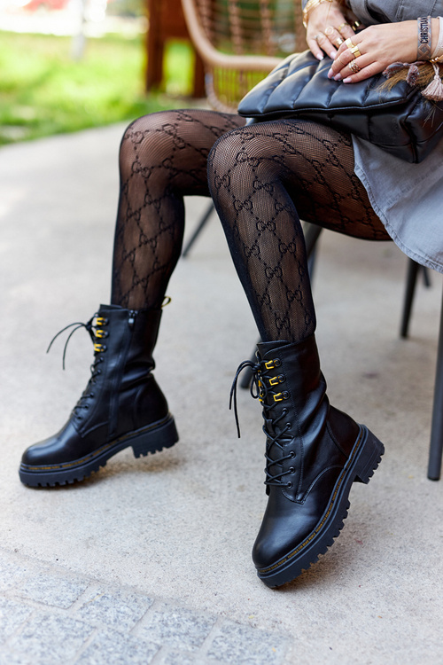 High Leather Workers Black Rockdale