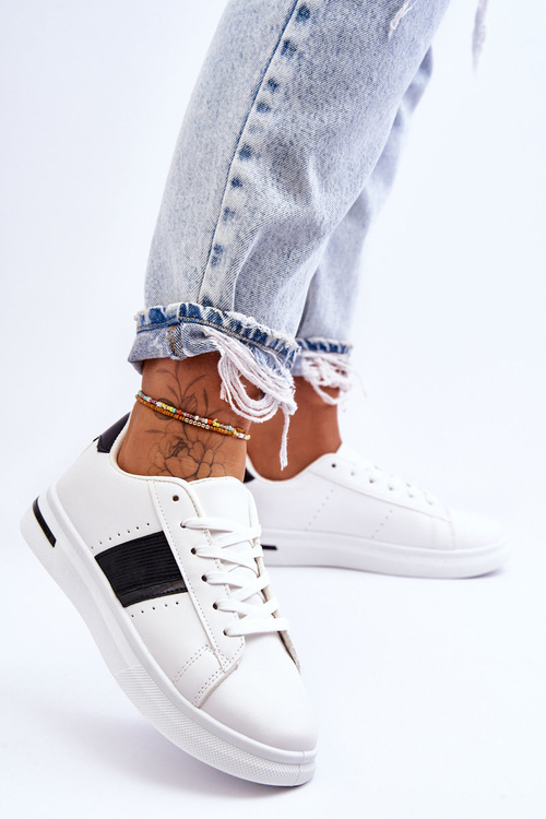 Жіночі спортивні туфлі на платформі чорно-білі Soris