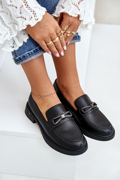 Жіночі мокасини з натуральної шкіри Vinceza 62181 Чорні