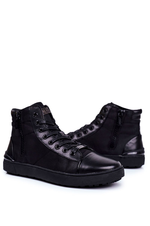 Чоловічі кросівки шкіряні GOE чорні GG1N3019