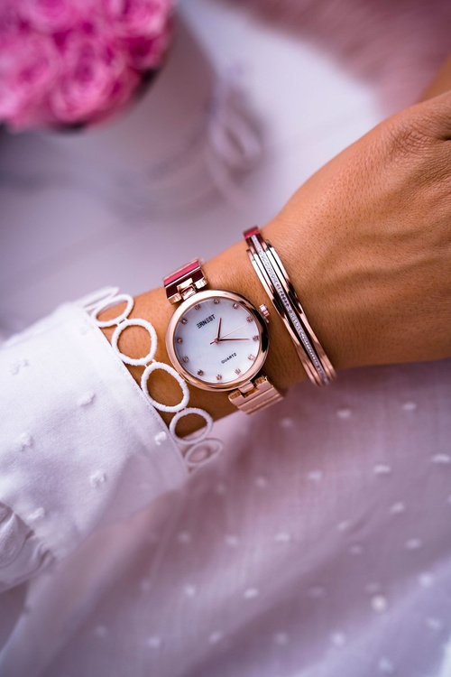 Жіночий годинник Ernest Pink Gold Minaria