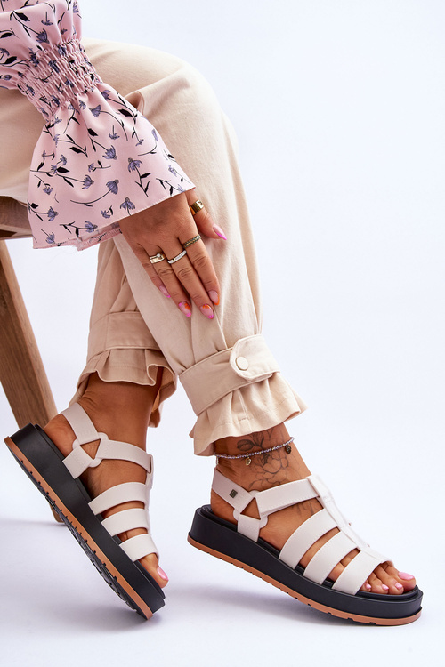 Жіночі веганські босоніжки на липучці ZAXY JJ285015 Світло-бежевий