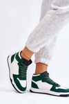 Високе жіноче спортивне взуття Кросівки біло-зелені Rumor