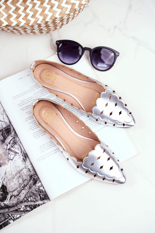 Жіночі балетки Lu Boo сріблястий металік Dianna