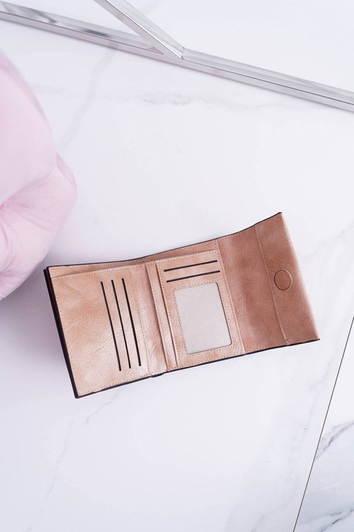 Гаманець жіночий класичний маленький бежевий на магніті