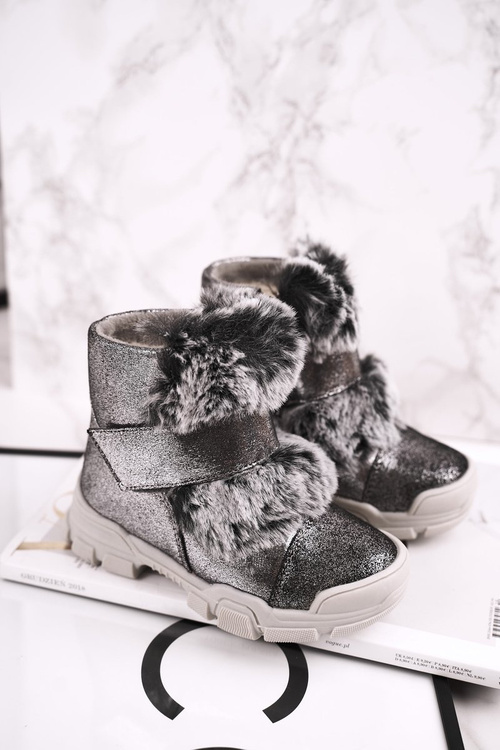 Чоботи дитячі теплі сірі Husar