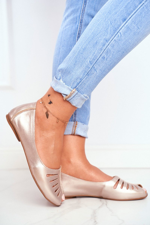Жіночі балетки Maciejka Leather Gold 03497-25
