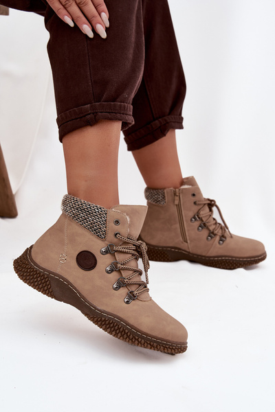 Зимові черевики Трапери жіночі Бежеві Зеная