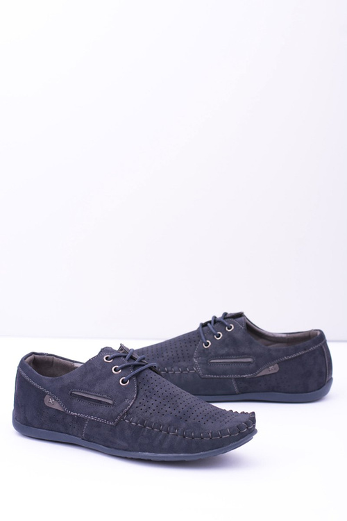 Темно-сині трикотажні чоловічі мокасини Emire