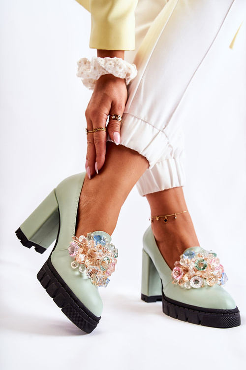 Елегантні човники з орнаментом Гладка зелена Катерина