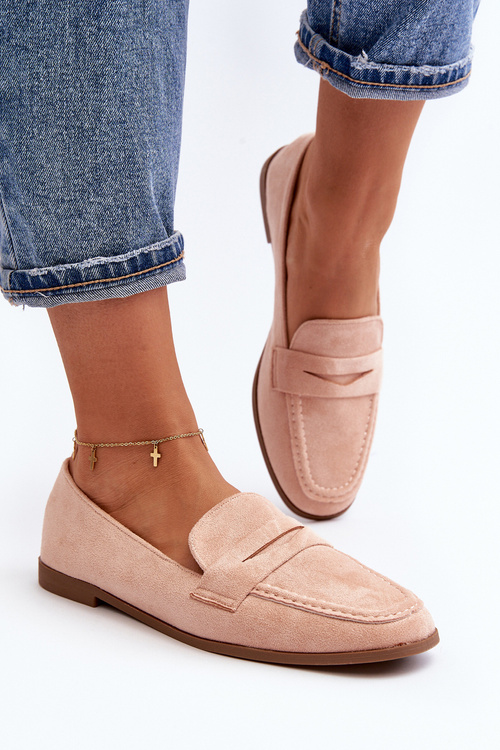 Жіночі класичні мокасини рожеві оливкові