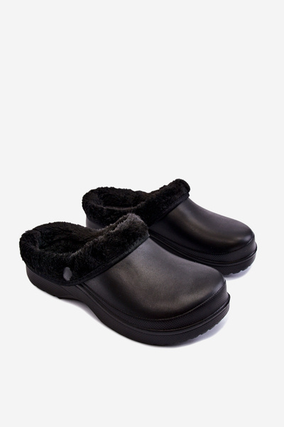 Жіночі поролонові теплі тапочки Crocs Black Cova