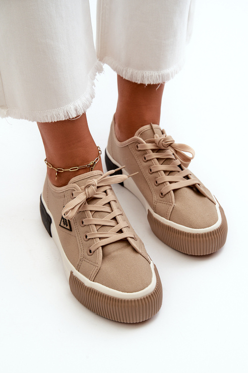 Низькі жіночі кросівки коричневого кольору Enalae