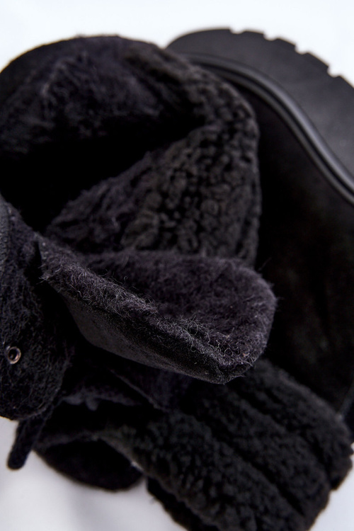 Жіночі замшеві чоботи на танкетці Меніко чорного кольору