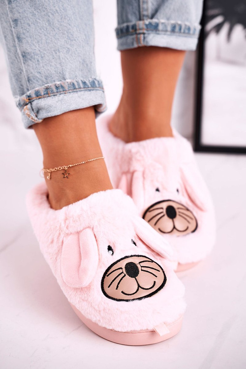 Жіночі домашні тапочки Furry Mouse Pink Home Sweet Home