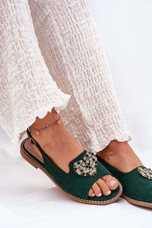 Босоніжки жіночі з золотим декором еко замша S.Barski KV27-059 коричневі