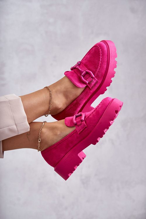Жіночі замшеві туфлі на платформі Pink Gunn