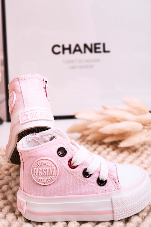 Високі дитячі кросівки на блискавці BIG STAR HH374191 Рожеві