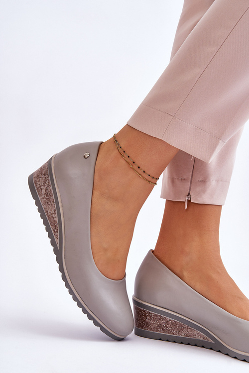 Класичні туфлі на танкетці Grey Graysen