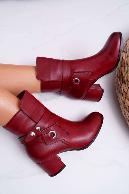 Жіночі шкіряні черевики бордові 1820 Laura Messi