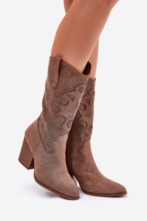 Дихаючі Ковбойські Чоботи На Підборах S.Barski HY51-606 Коричневі