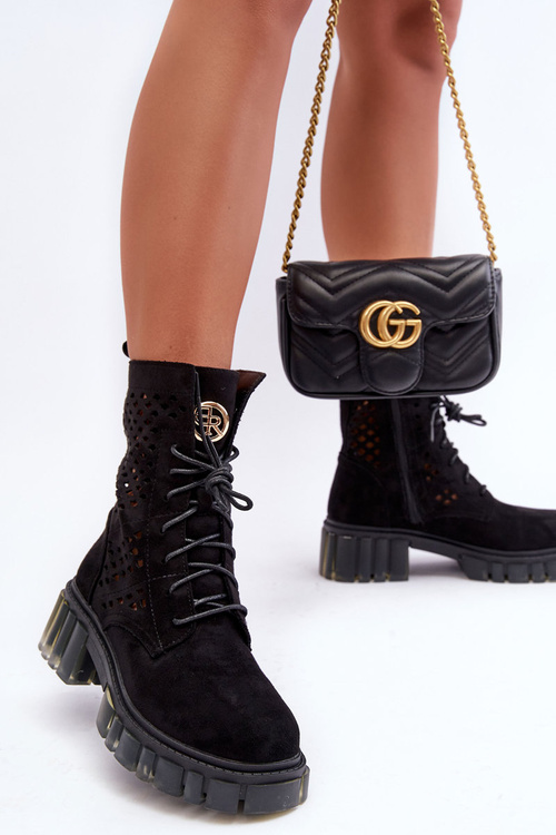 Черевики на шнурівці Чорні Ідеально