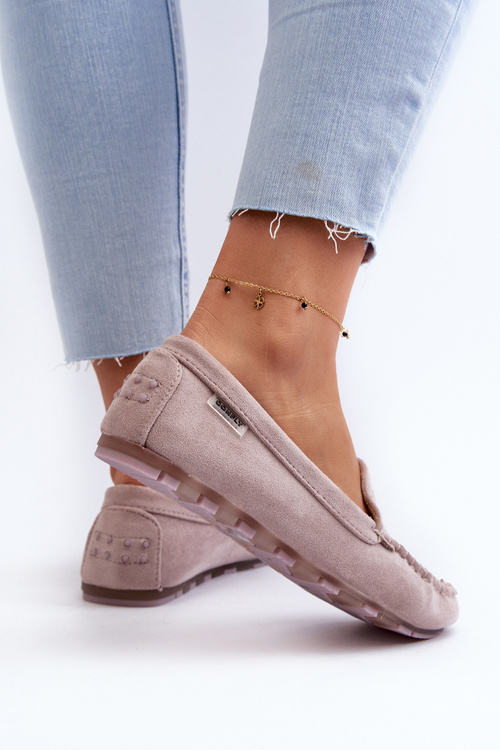 Жіночі лофери з фіолетової еко-замші Amrutia