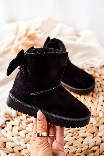 Дитячі утеплені зимові черевики з метеликом Black Lolila