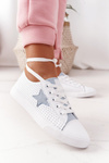 Жіночі шкіряні кросівки із зіркою BIG STAR DD274692 Біло-Сині